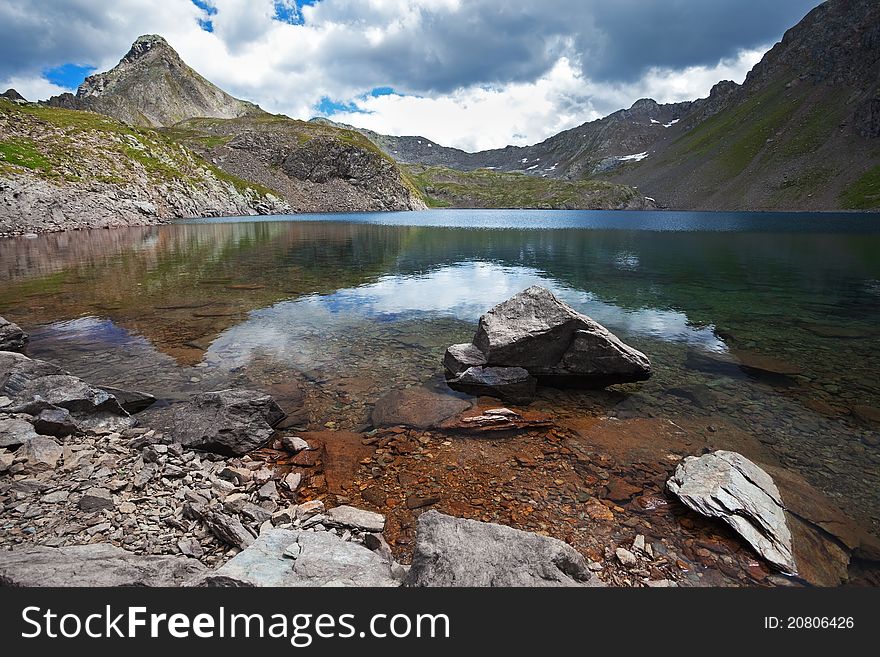 Picol Lake. The biggest lake in the Italian mountains situated at an altitude of 2390 meters on the sea-level. Picol Lake. The biggest lake in the Italian mountains situated at an altitude of 2390 meters on the sea-level