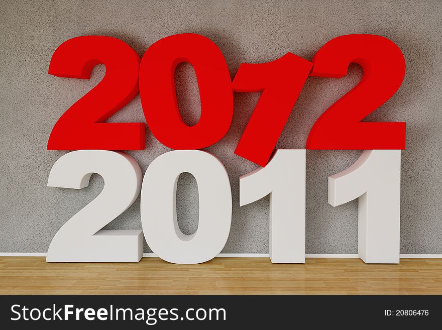 3d render of new year 201 in red. 3d render of new year 201 in red