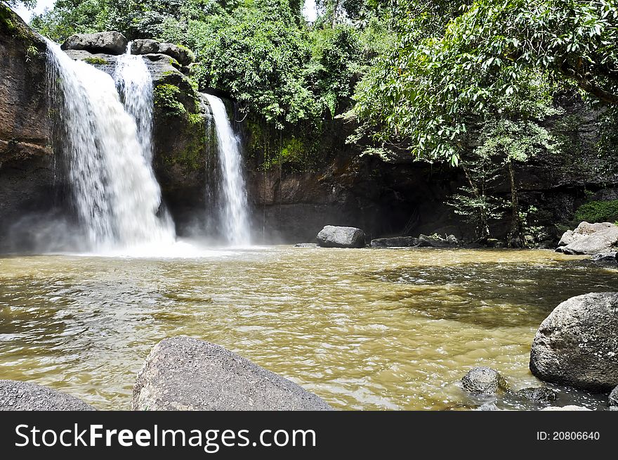 Beautiful waterfall in the jungle of Thailand. Beautiful waterfall in the jungle of Thailand.