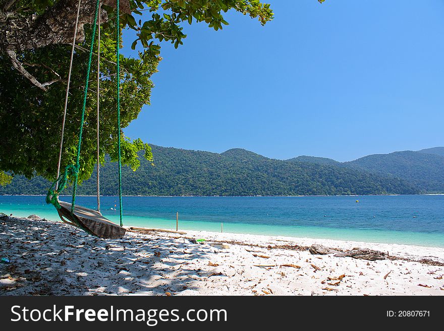 Seesaw on the beach at KohRawi Satun province,Thailand