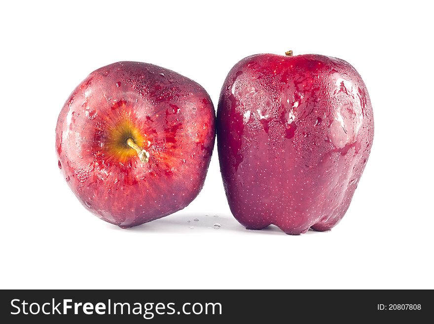 Red apple isolated on white background