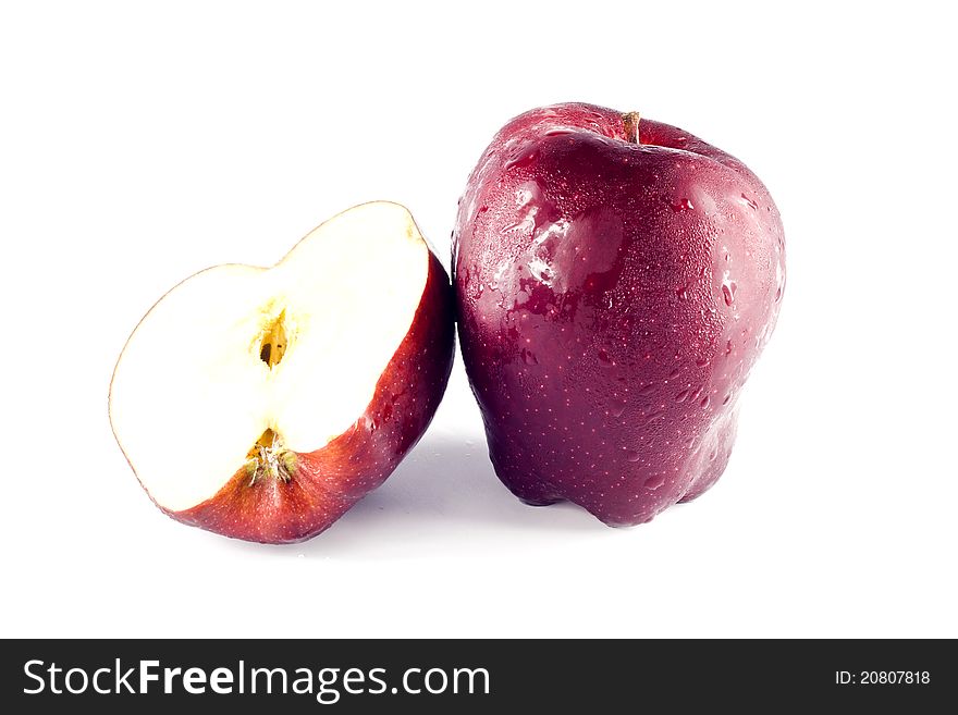 Red apple isolated on white background