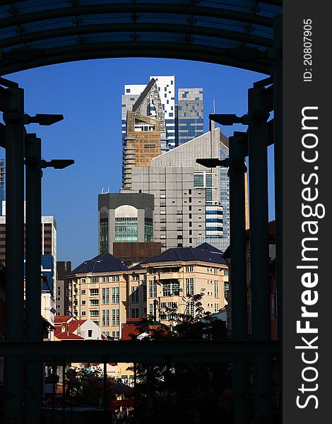 View point of city from chinatown train station.