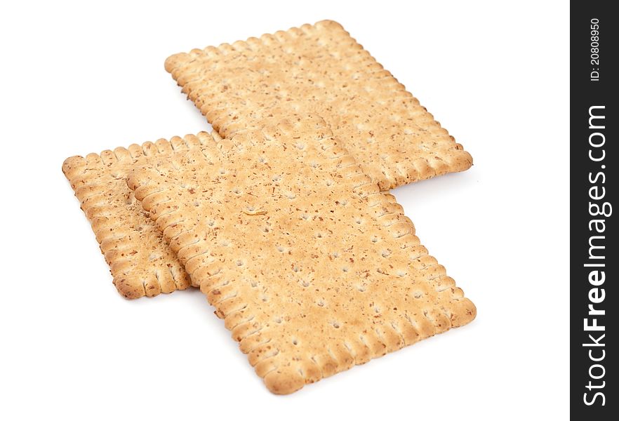 Cracker biscuits on a white background
