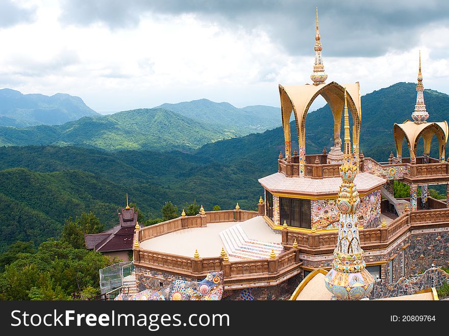 Thai temple unique architecture on hight mountain. Thai temple unique architecture on hight mountain.