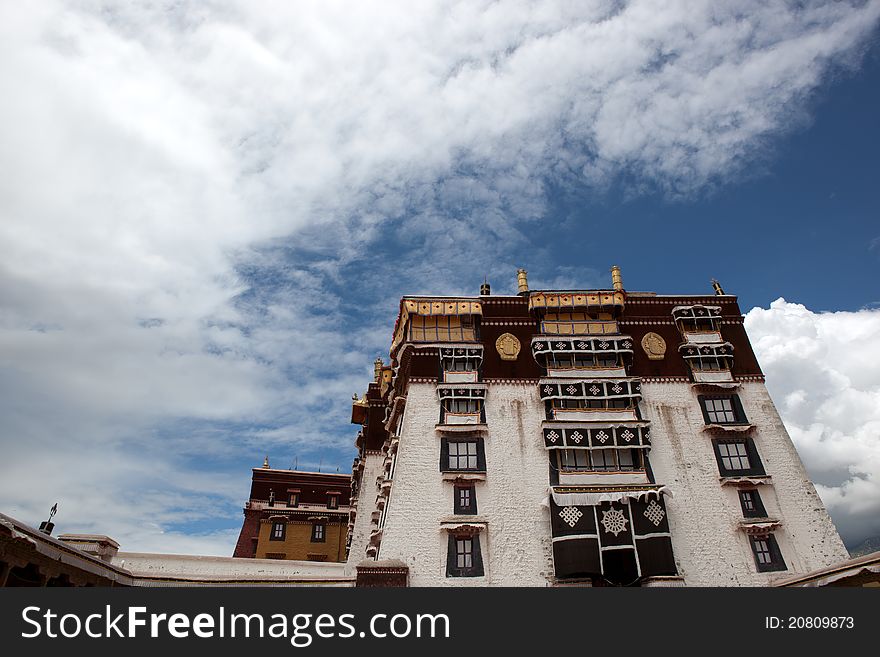 Potala palace and cloudscape blue sky in Lhasa ,Tibet