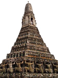 Pagoda With White Isolated In Wat Arun , Bangkok Royalty Free Stock Image Pagoda With White Isolated In Wat Arun , Bangkok Royalty Free Stock Image