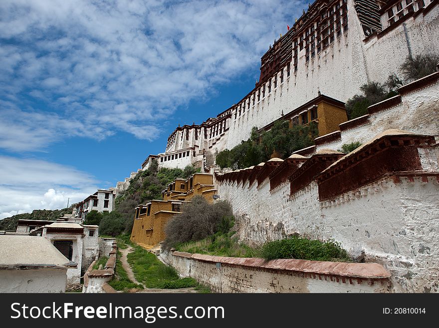 Potala palace and cloudscape blue sky in Lhasa ,Tibet