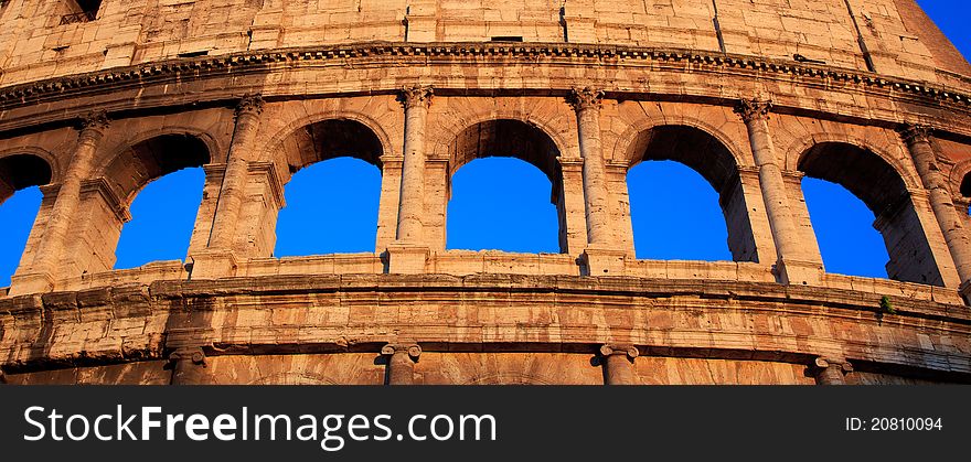 Colosseum At Sunset