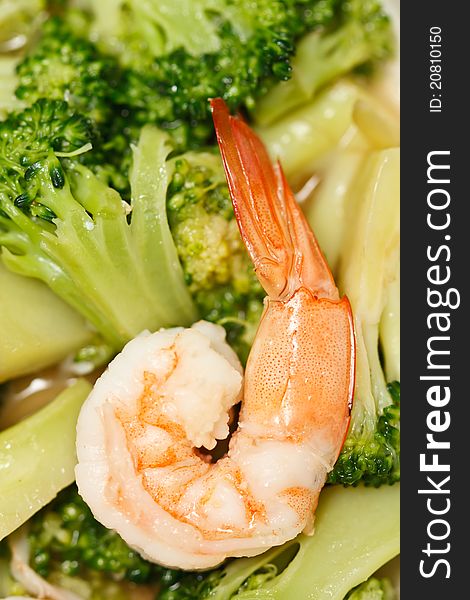 Fresh Broccoli vegetable fried with prawn. Fresh Broccoli vegetable fried with prawn