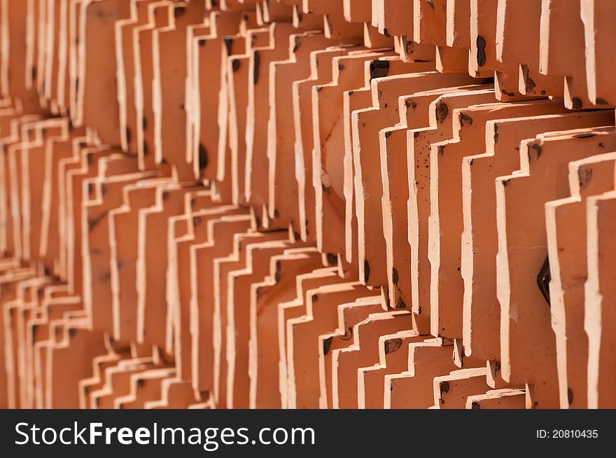 Stack of temple roof tiles for fixing thai temple roof. Stack of temple roof tiles for fixing thai temple roof