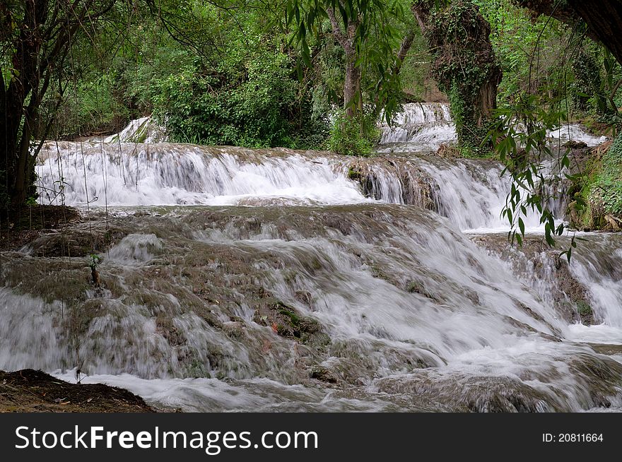 Waterfall at the Monasterio de Piedra, Zaragoza, Spain