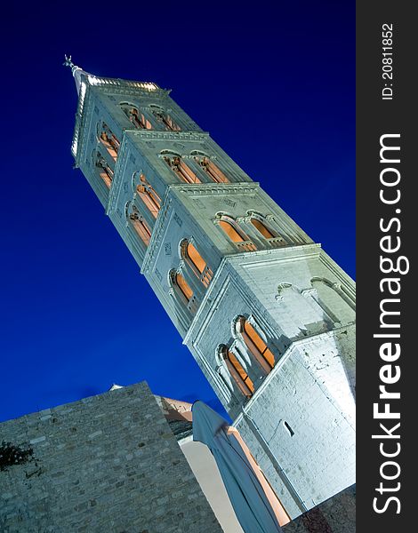 St.Anastasia church belfry in the dusk