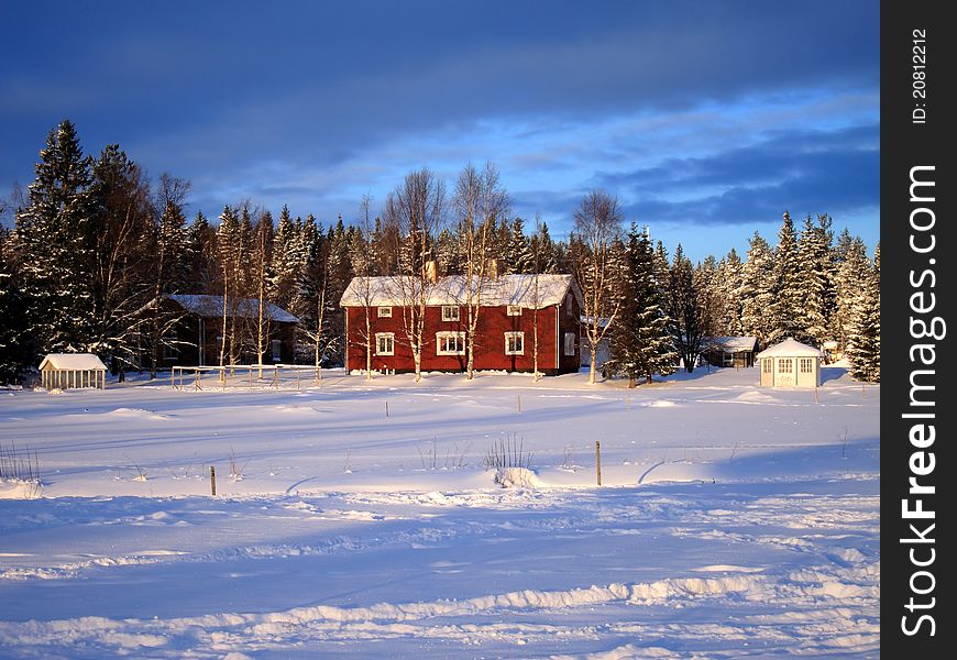 A cold winter day in the north part of Sweden