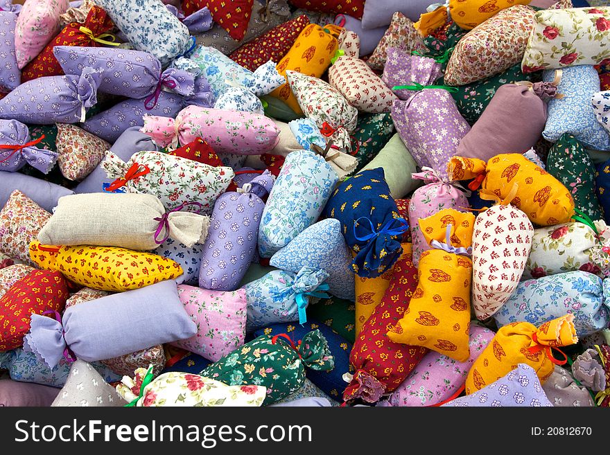 Lavender sachets on a Provence Market stall