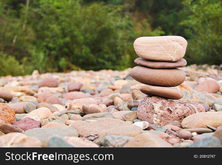 Balance on stack of stones by zen style. Balance on stack of stones by zen style