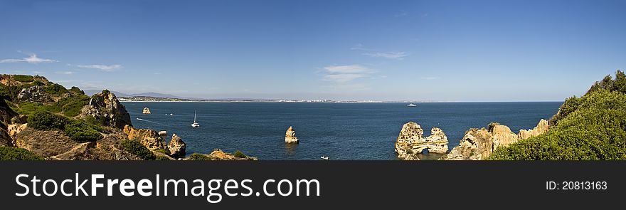 A Panorama of a very nice bay with rocks. A Panorama of a very nice bay with rocks