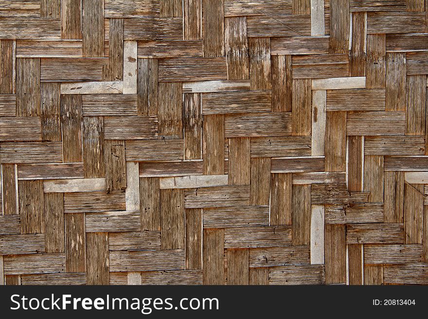 The old bamboo by wicker pattern wall. The old bamboo by wicker pattern wall