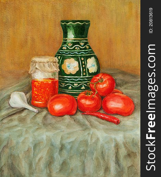 Tomato Sauce And A Vase