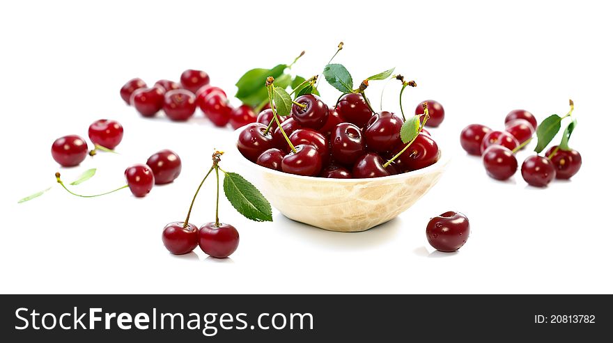 A bowl with sour cherries, diet concept. A bowl with sour cherries, diet concept