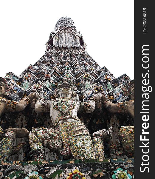 Isolated Details of Pagoda Wat Arun , Bangkok