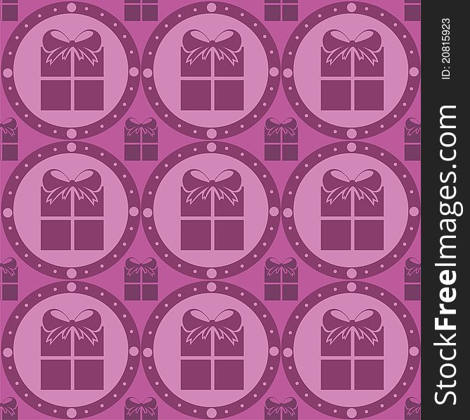 Cute purple pattern with presents. Cute purple pattern with presents