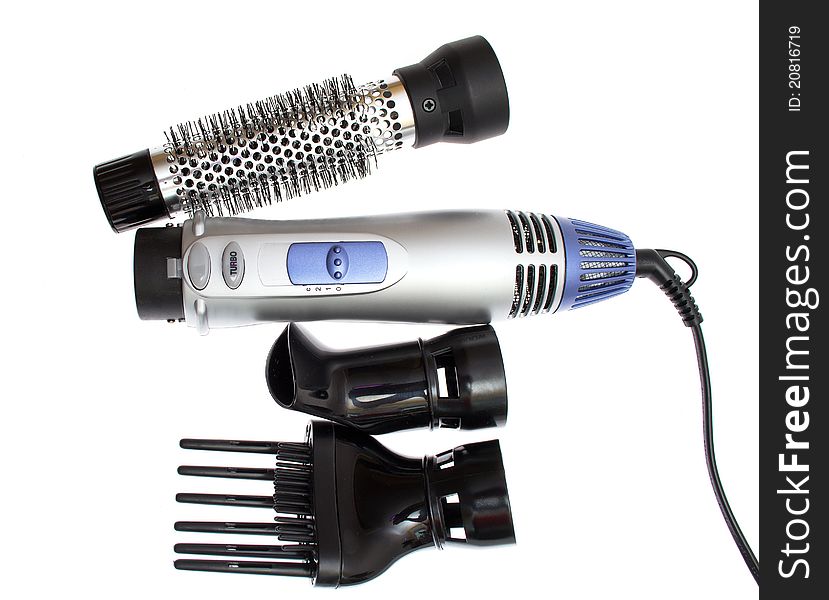 Hair styling set with straightener