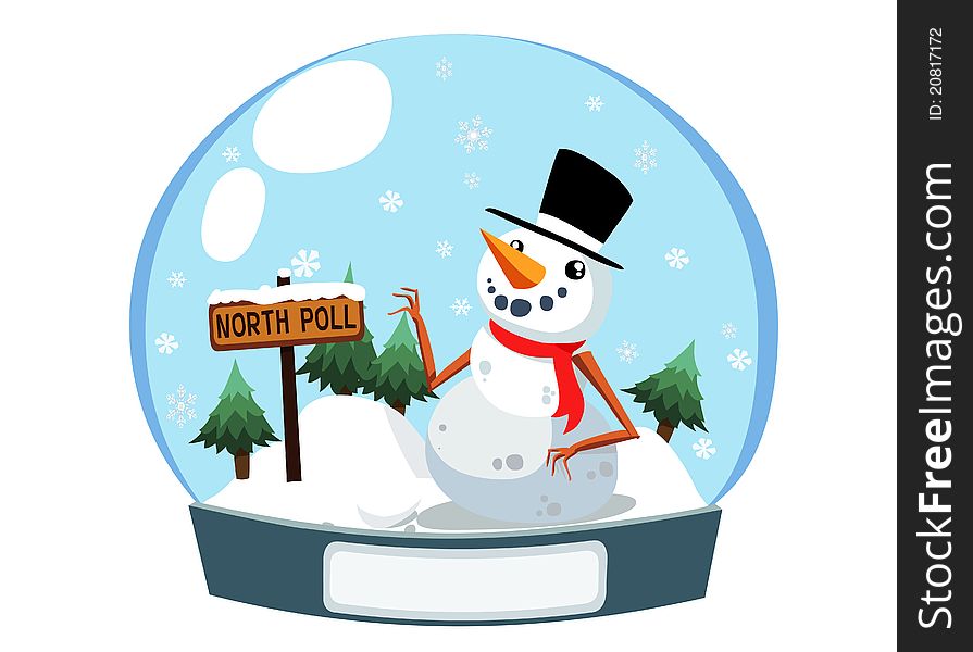 Illustration of christmas snow man in the box. Illustration of christmas snow man in the box