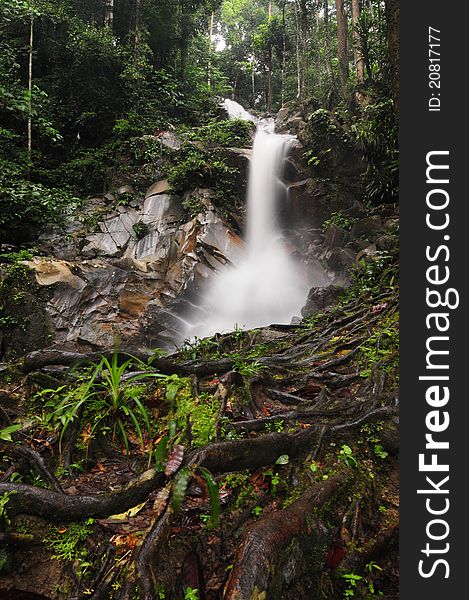 The Jeram Toi waterfalls are located about halfway between Seremban and Kuala Kelawang,Malaysia. They were discovered by the British in 1895 and became a popular place for a relaxing bath and a family picnic. The Jeram Toi waterfalls are located about halfway between Seremban and Kuala Kelawang,Malaysia. They were discovered by the British in 1895 and became a popular place for a relaxing bath and a family picnic.