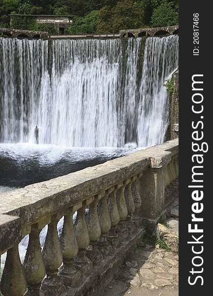 Artificial waterfall in old power station, New Aphon, Abkhkazia