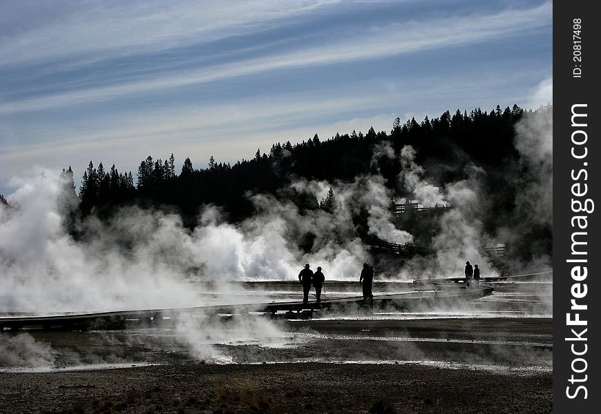 Steams & geyser in Yellowstone national park
