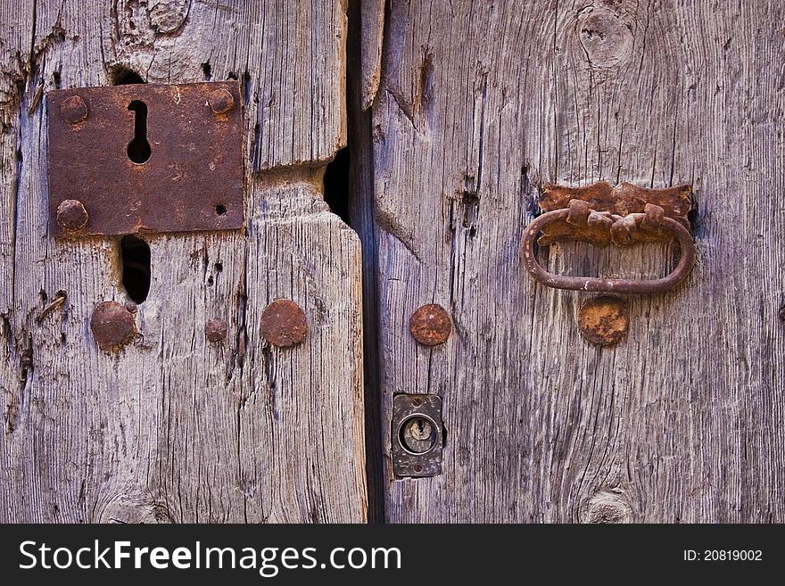 Old lock on an old door