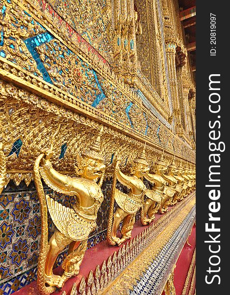 The golden architecture at the grand  palace