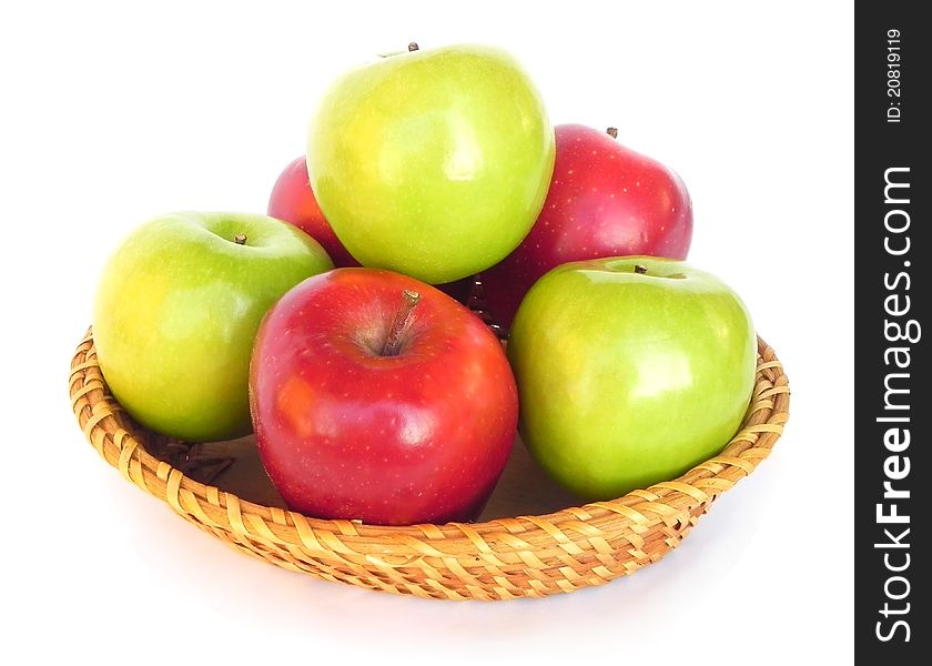 Apples On A Wicker Dish.