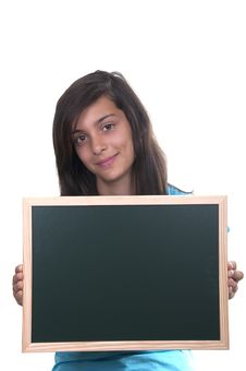 Teenage Girl With Blackboard Royalty Free Stock Photos Teenage Girl With Blackboard Royalty Free Stock Photos