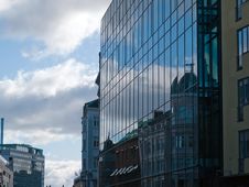 Architecture Old House Reflection In New Building Stock Images Architecture Old House Reflection In New Building Stock Images