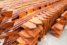 Stack Of Ceramic Roof Tiles Royalty Free Stock Photos