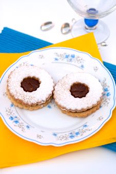 Hungarian Cookies With Jam Stock Photography