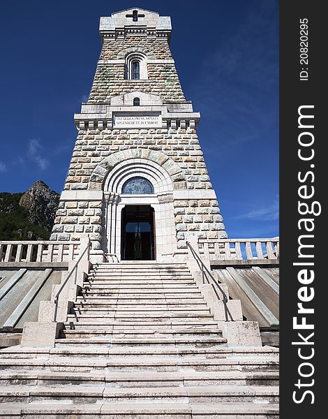 Italian war memorial for the first global war. Inside mortal remains of 17.000 soldiers