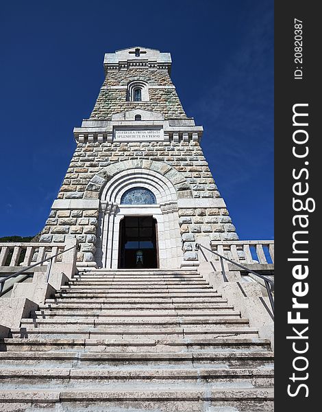 Italian war memorial for the first global war. Inside mortal remains of 17.000 soldiers