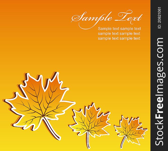 Abstract maple autumn background with space for text, vector illustration. Element for design. Abstract maple autumn background with space for text, vector illustration. Element for design.