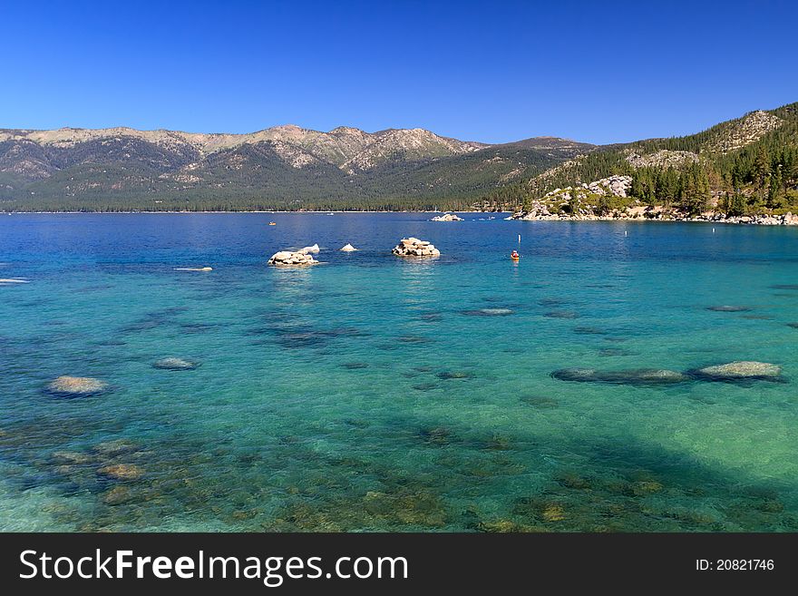 Beautiful Lake Tahoe with view on Sierra Navada