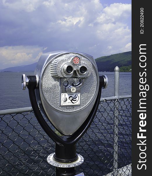 View finder at the side of Lake George. View finder at the side of Lake George
