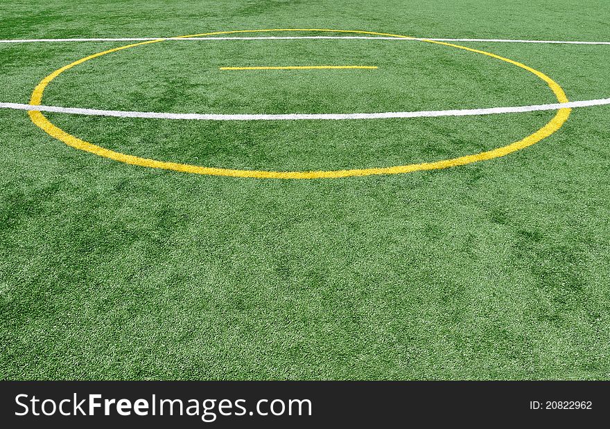 Yellow and White Striping on sports field. Yellow and White Striping on sports field