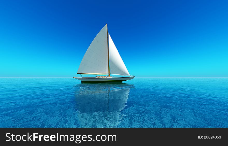 Image of yacht and horizon