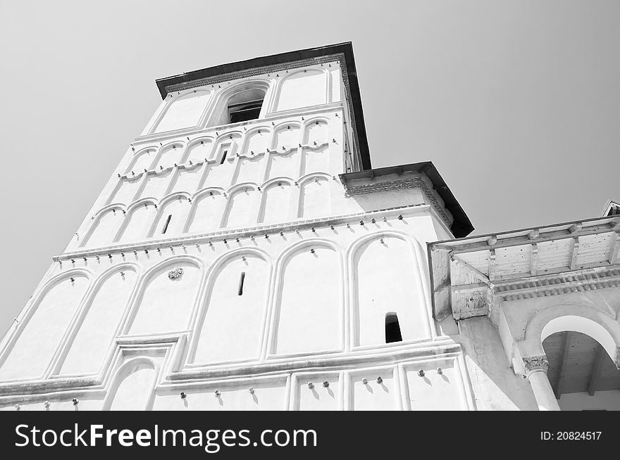 Black And White Architecture Of An Old Monastery