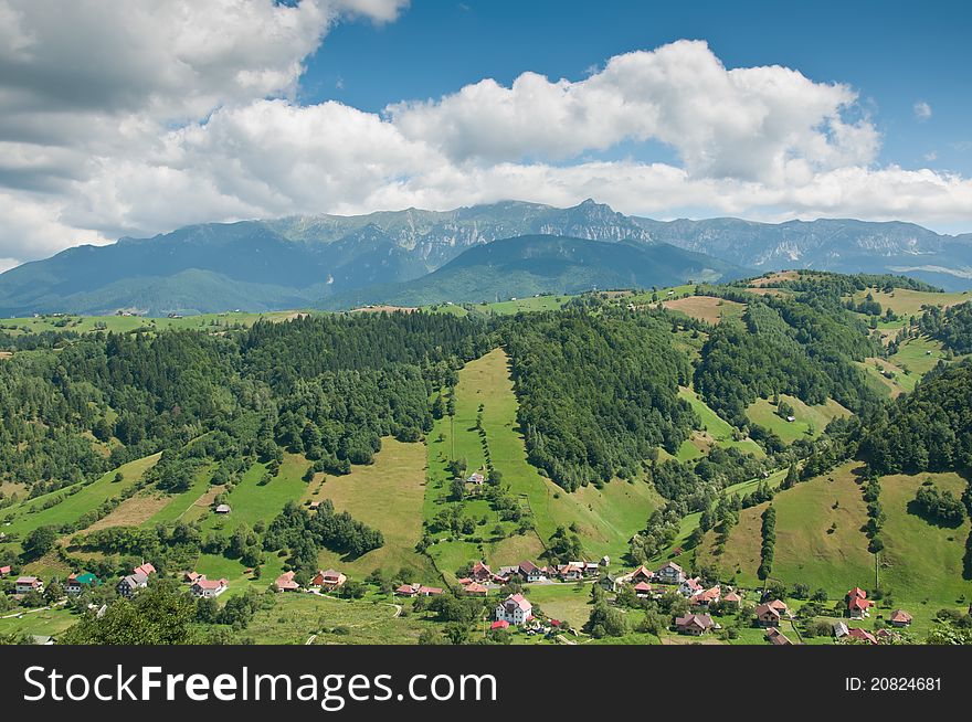 Idyllic valley in the Romanian mountains