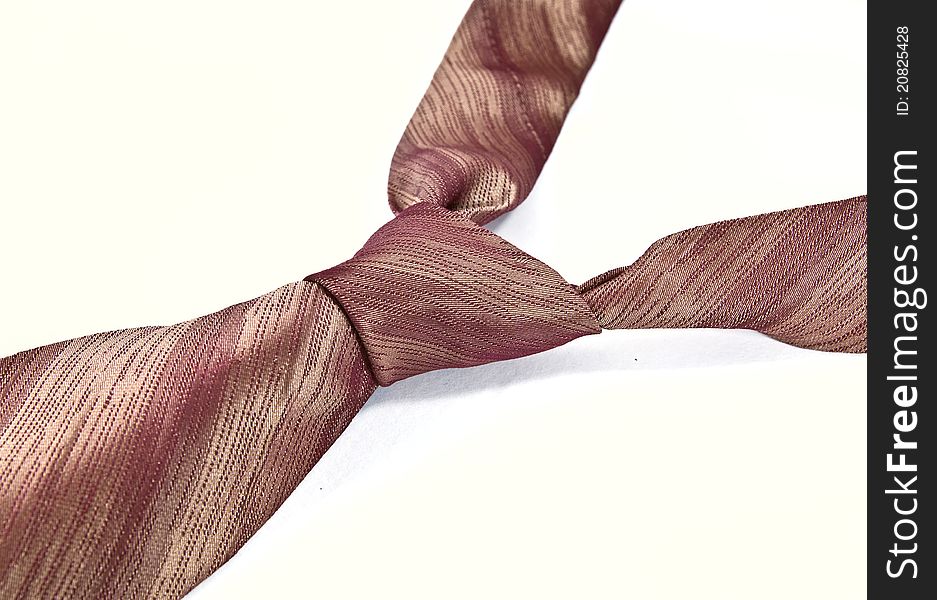 A detail of necktie on white background.