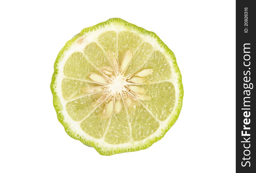 Kaffir Lime on white background. Kaffir Lime on white background