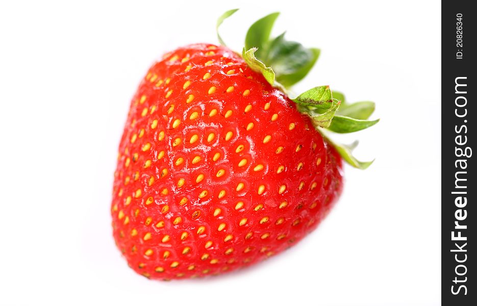 Close Up of fresh strawberry on white background